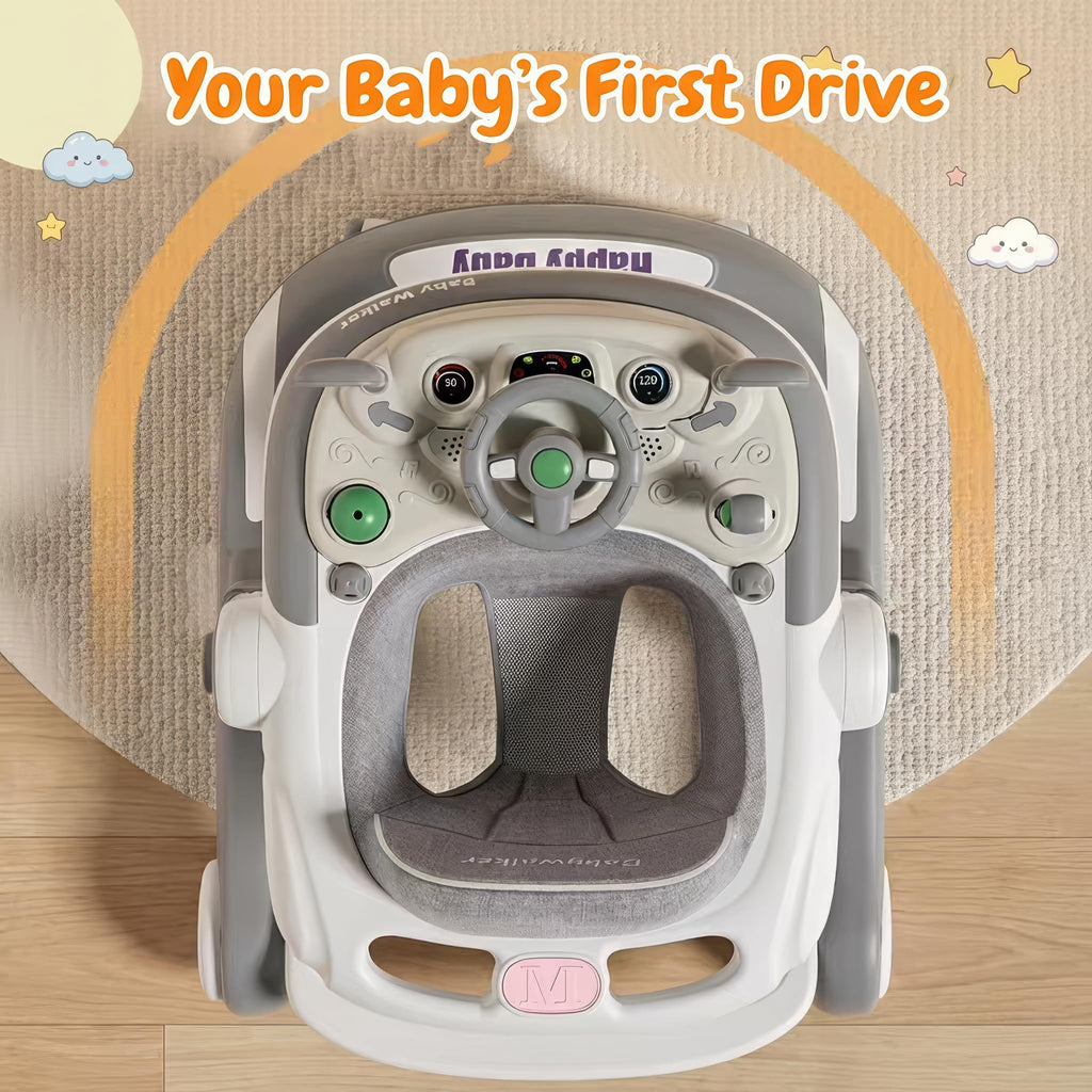 Foldable Baby Walker with Wheels and Bouncing Foot Mat Z99924