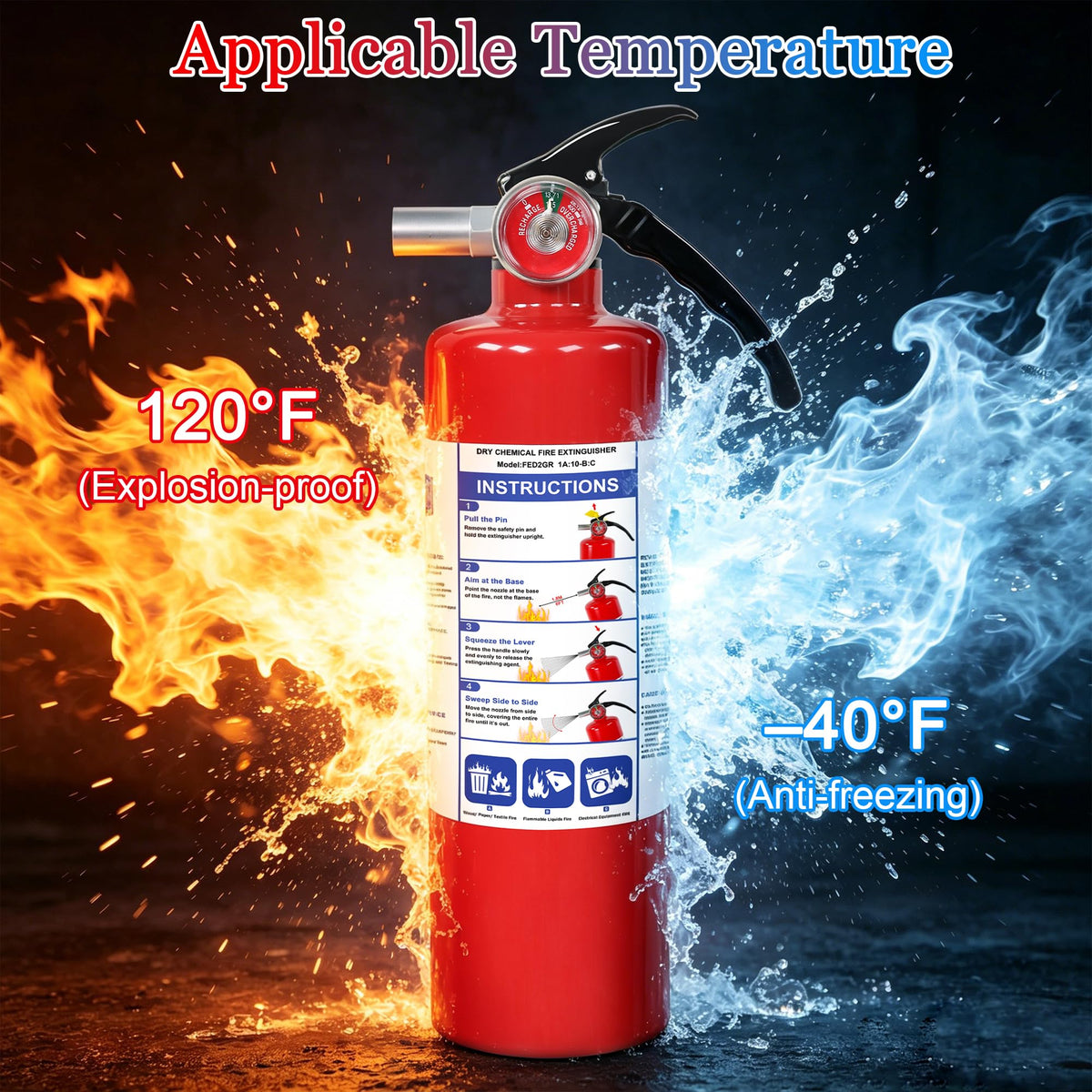 2.5lb ABC Dry Chemical Fire Extinguisher Y45898