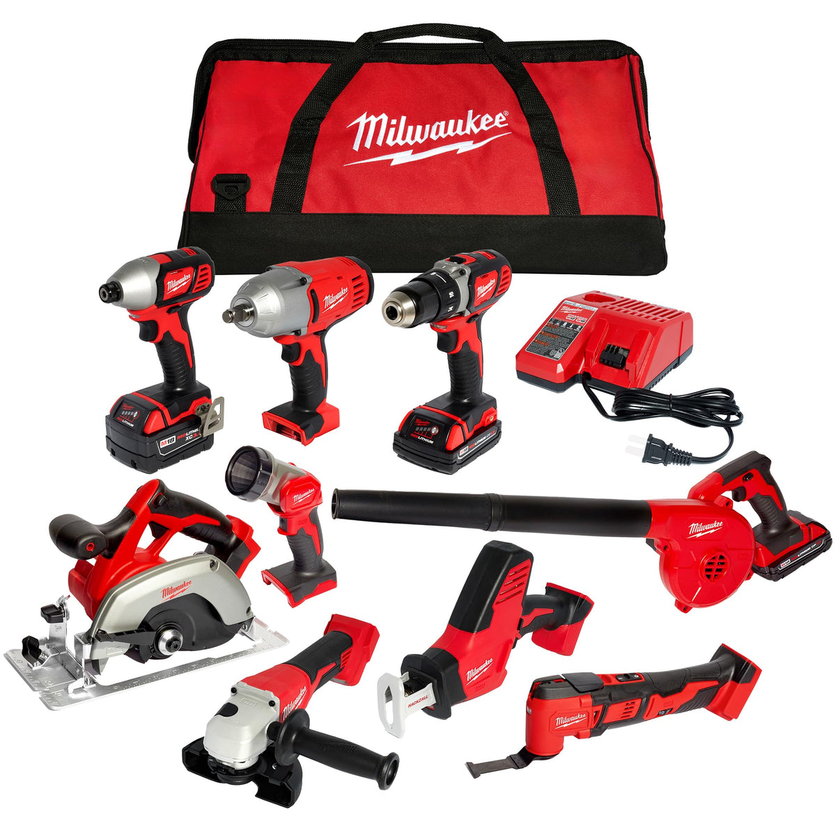 18-Volt Lithium-Ion Cordless 9-Tool Combo Kit with 2-Batteries O2328