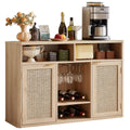 Rattan Wine Bar Cabinet with Storage T4250