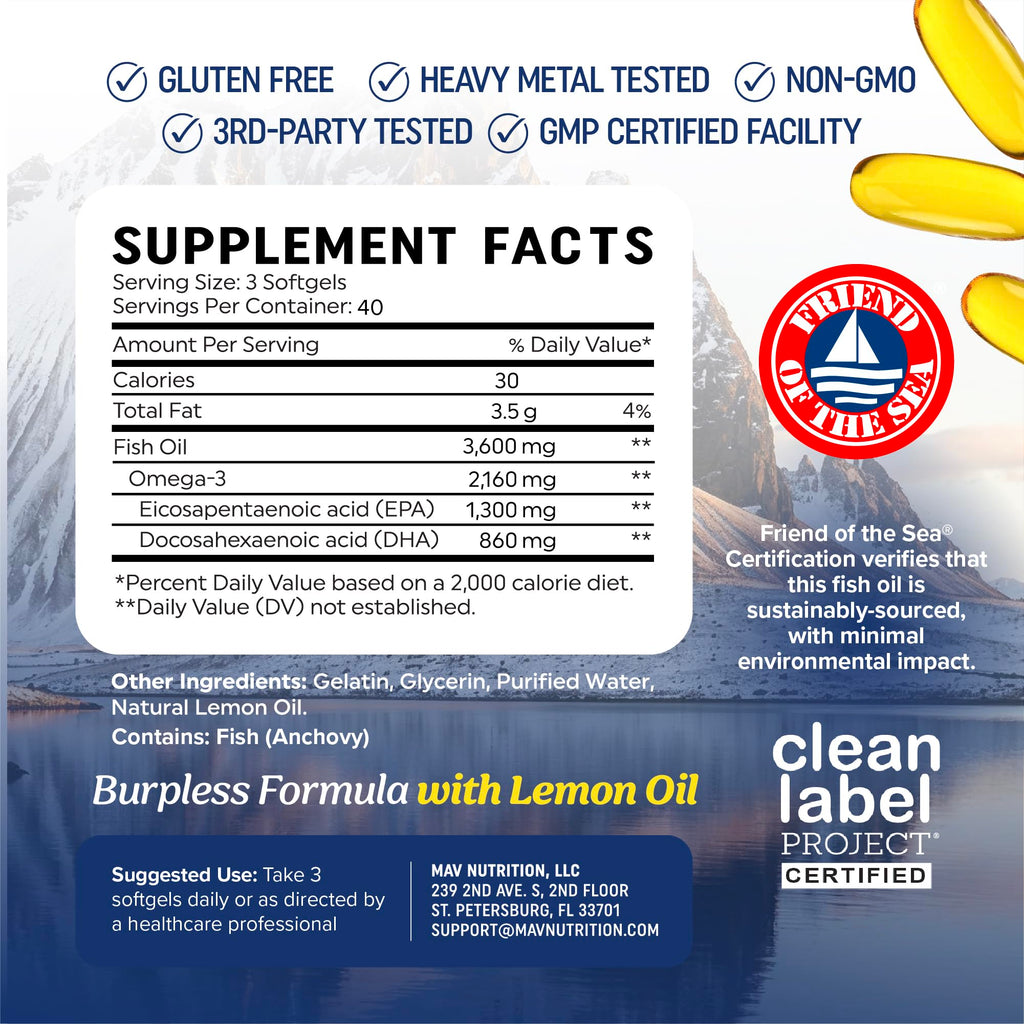 Omega 3 Fish Oil 3600 mg EPA & DHA L563467