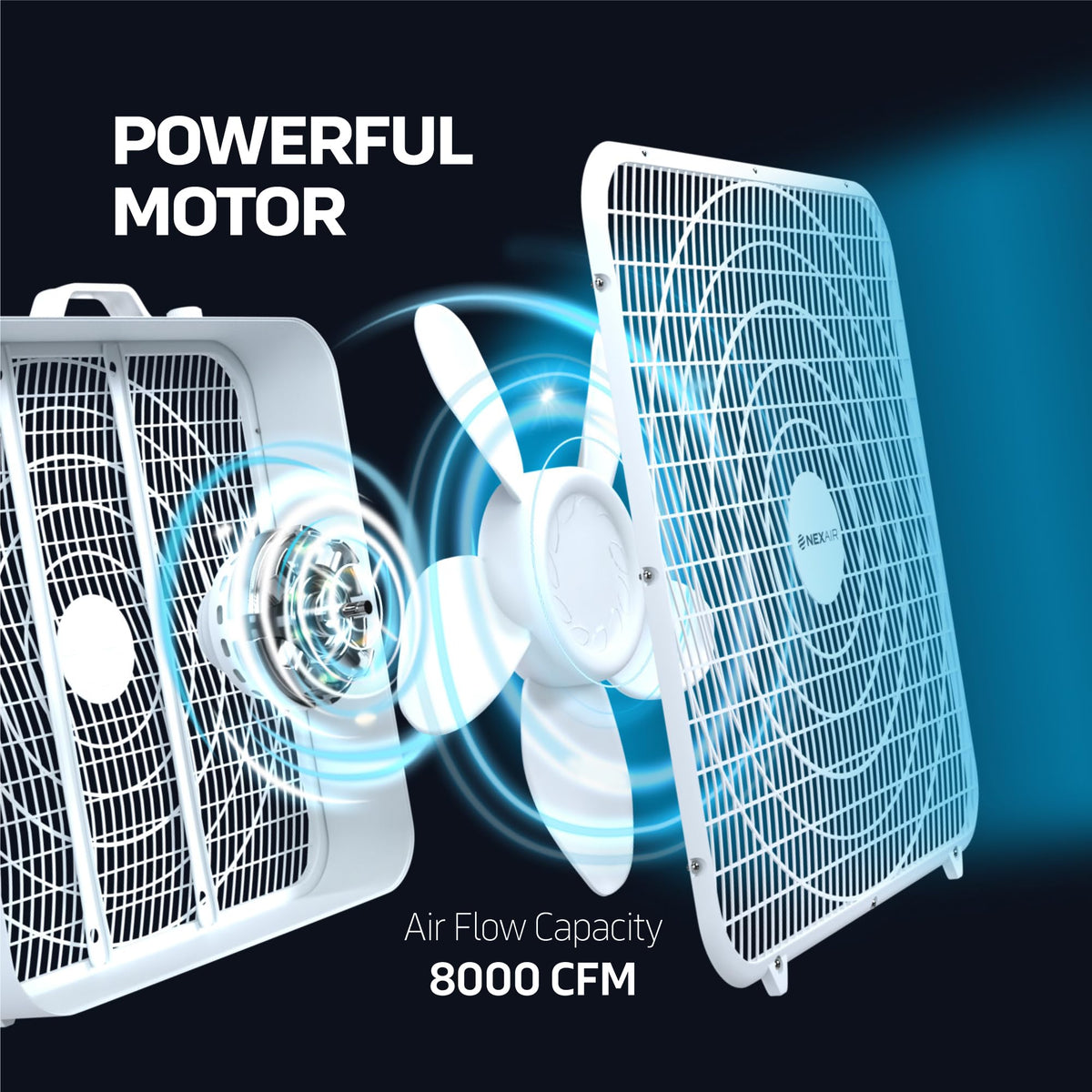 20" 3 Speed Floor Box Fan with Child Safety Grill Y192
