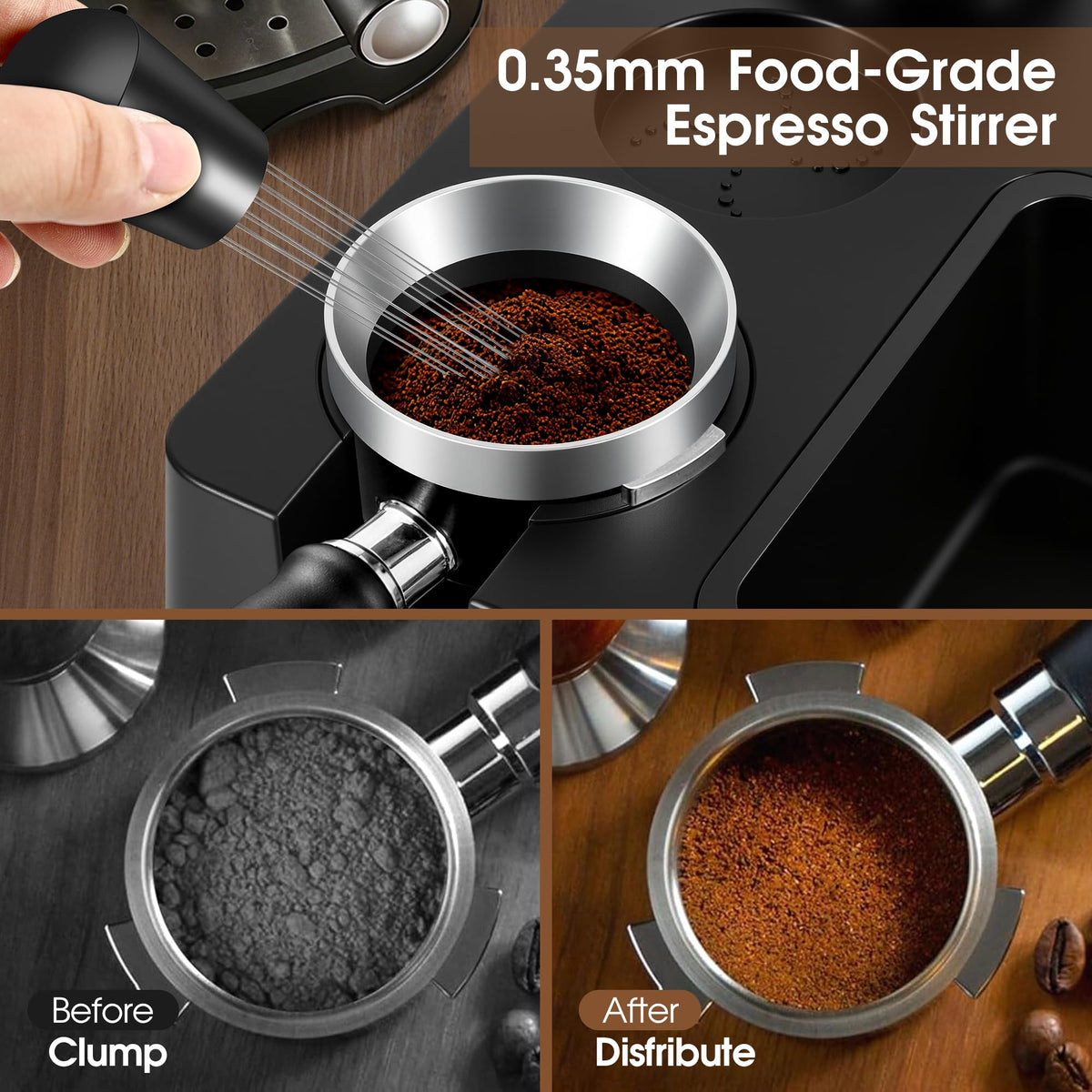 51mm Espresso Accessories Kit, Tamping Station, Knock Box, Tamper P761