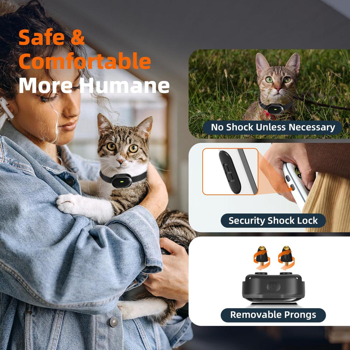 Ultra-Small Cat Training Collar with Remote, Waterproof, Rechargeable M6149