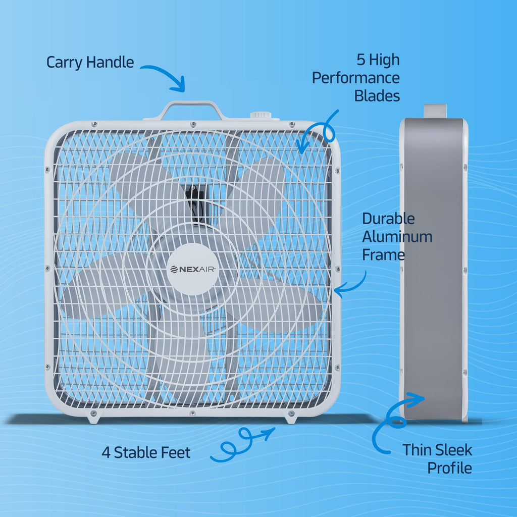 20" 3 Speed Floor Box Fan with Child Safety Grill Y192