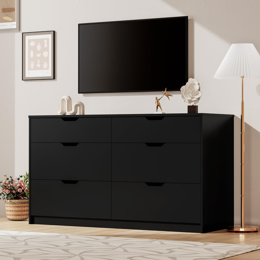 Black 6 Drawer Dresser M199