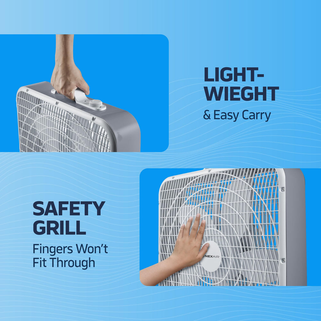 20" 3 Speed Floor Box Fan with Child Safety Grill Y192