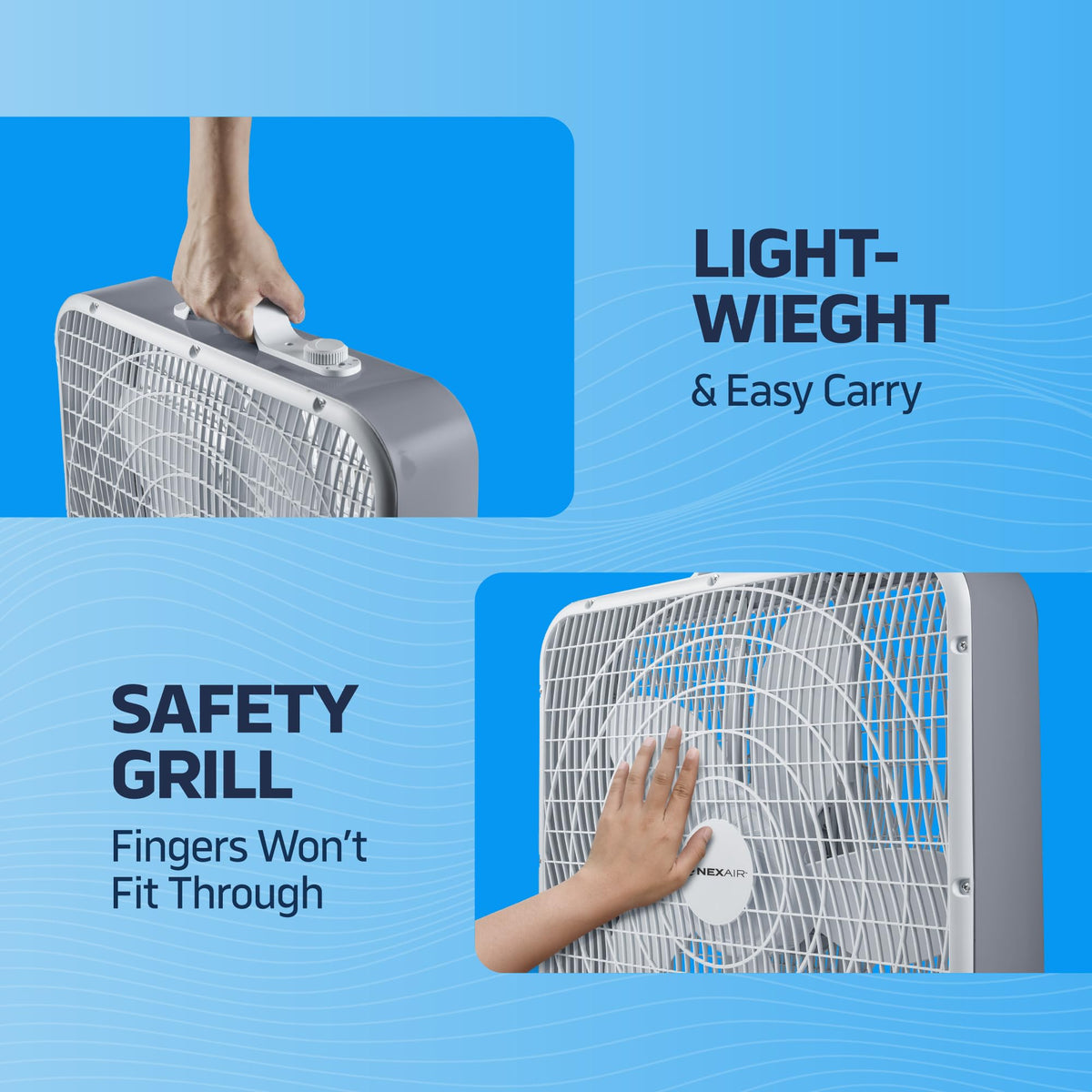 20" 3 Speed Floor Box Fan with Child Safety Grill Y192