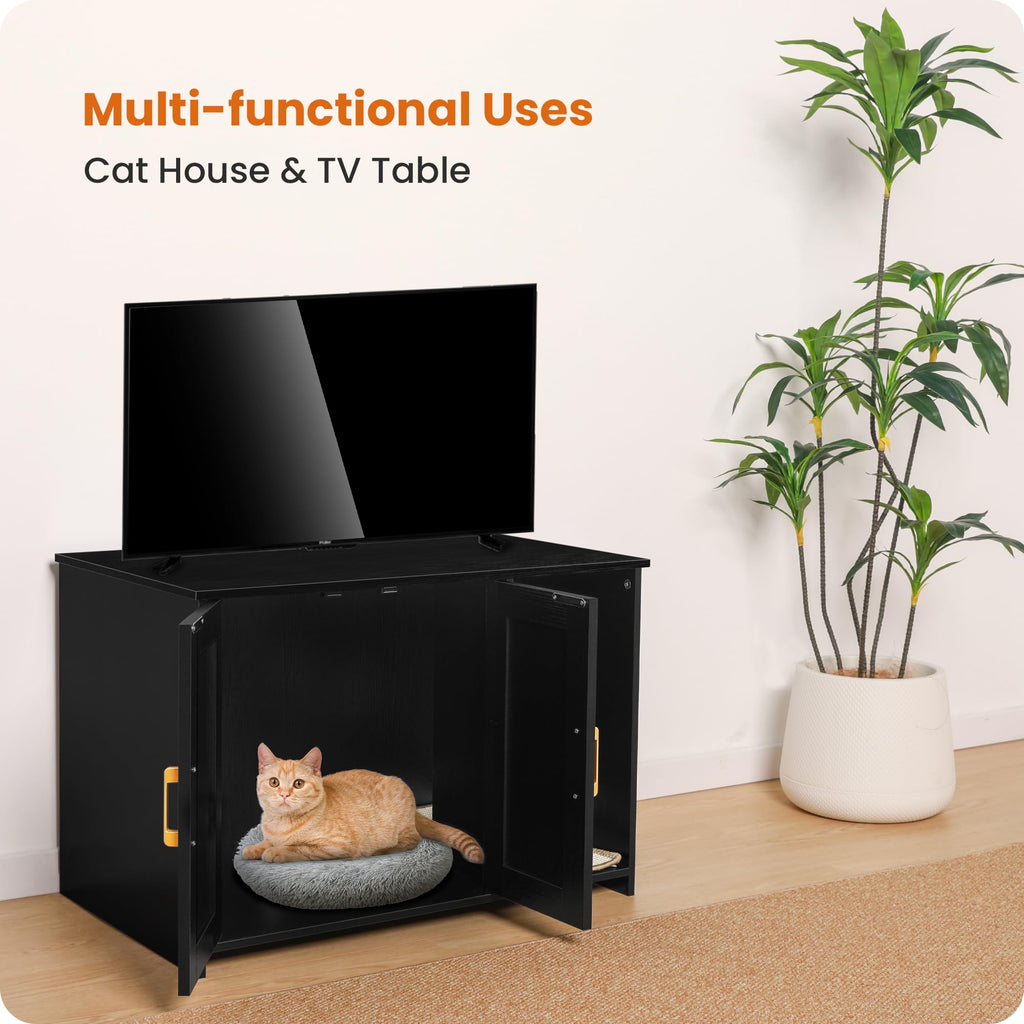 Cat Litter Box Enclosure with Scratching Mat J236