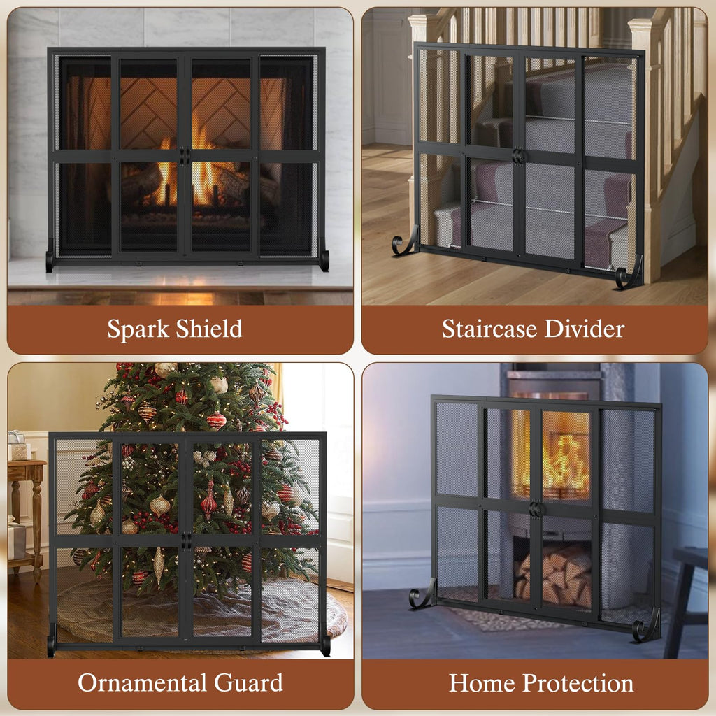 Fireplace Screen with Sliding Doors E88295