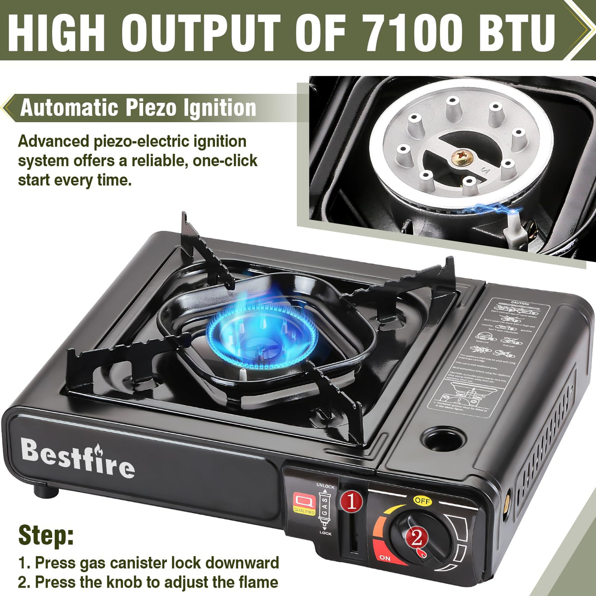 Portable Dual Fuel Single Burner Camping Stove I47483