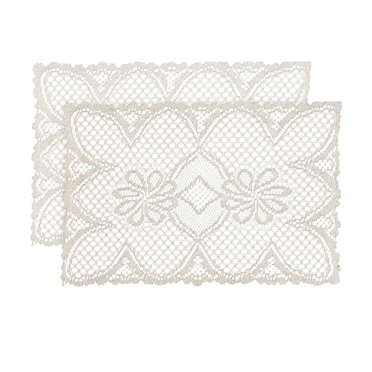 2 Pcs Rectangle Lace Placemats 12x17 Inch Y8466