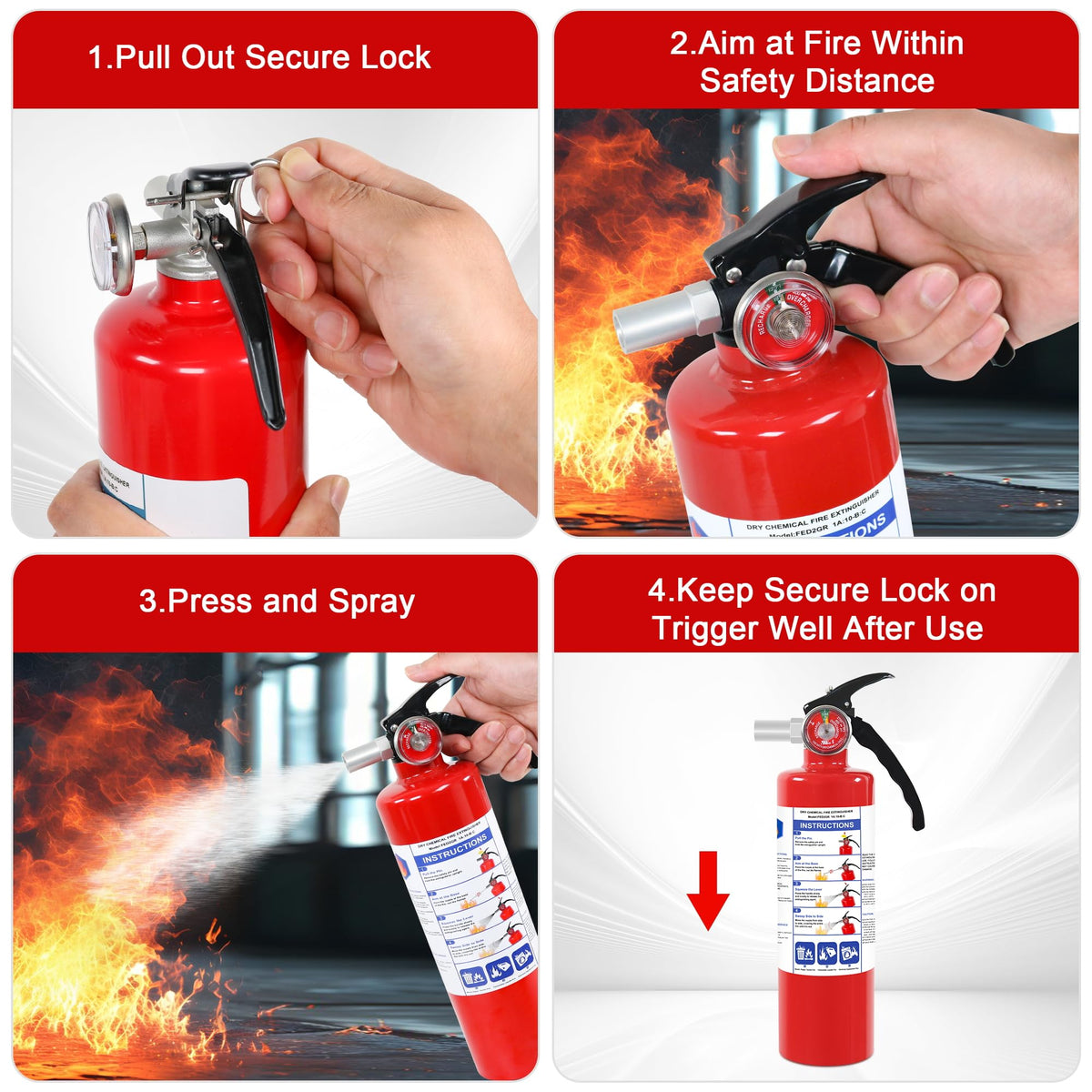 2.5lb ABC Dry Chemical Fire Extinguisher Y45898
