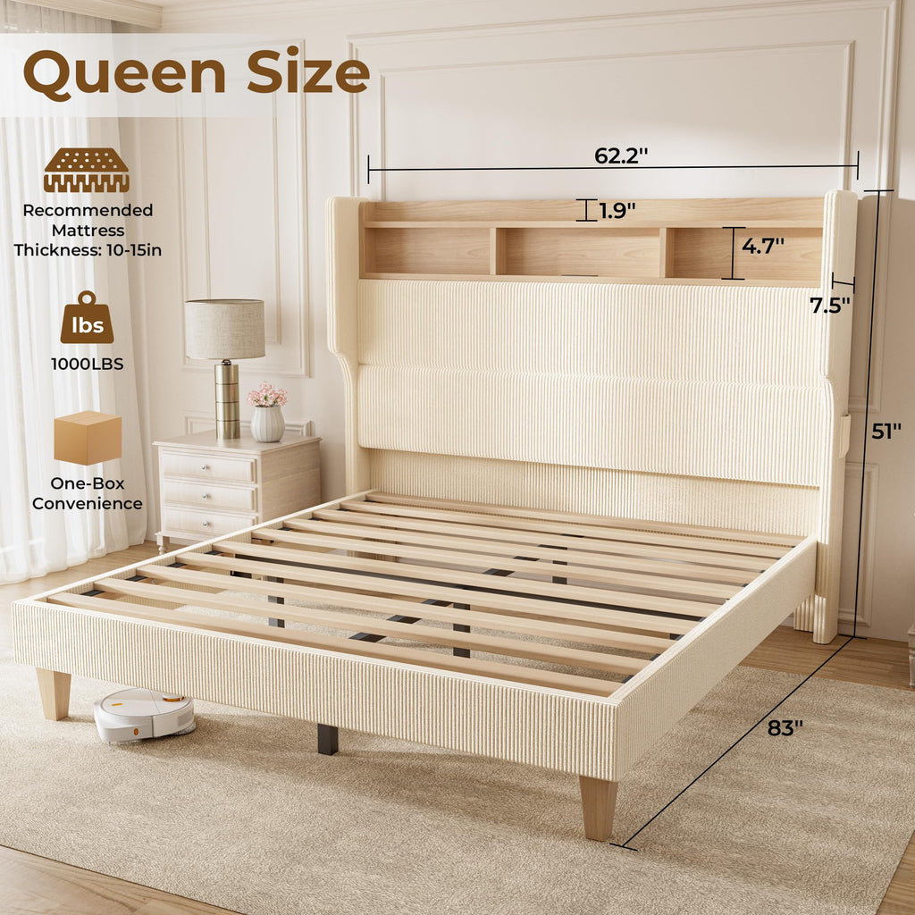 Queen Size Bed Frame with Tall Headboard P53404