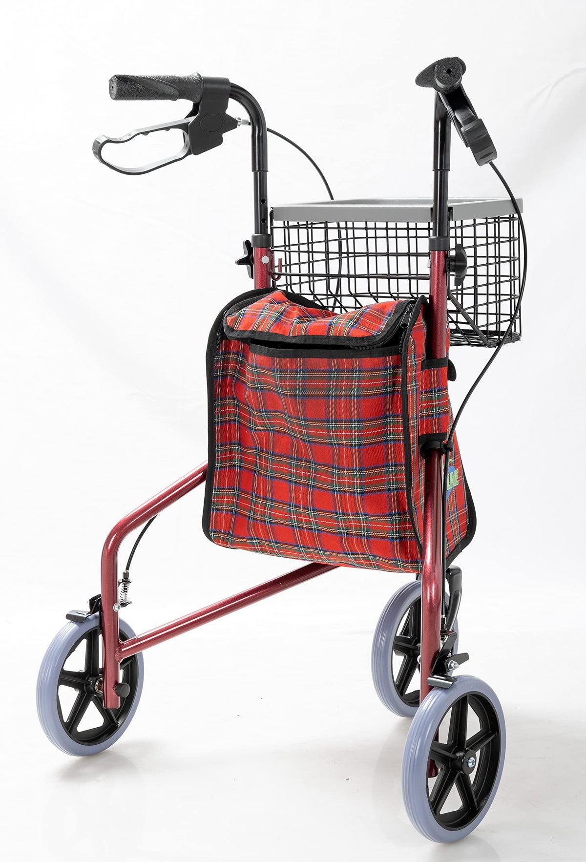 Aluminum 3 Wheels Foldable Rollator Walker with Basket L4201