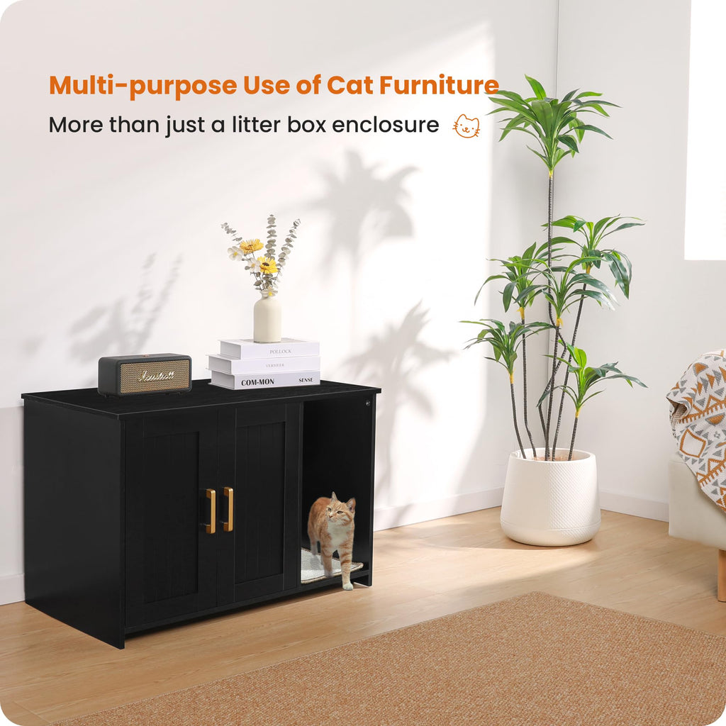 Cat Litter Box Enclosure with Scratching Mat J236