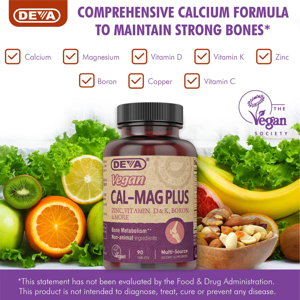 Vegan Calcium Magnesium Supplement with Zinc 90 Tablets T54968