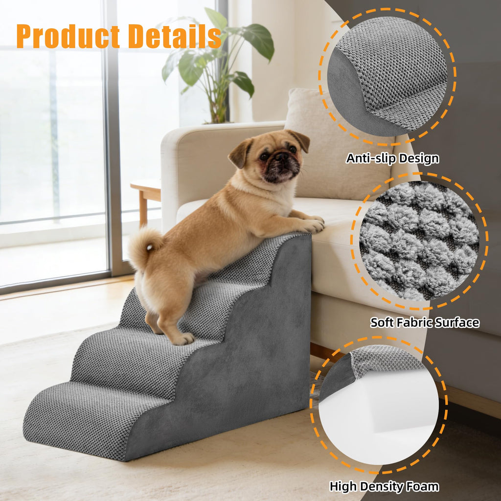 4-Step Grey Dog Stairs S263