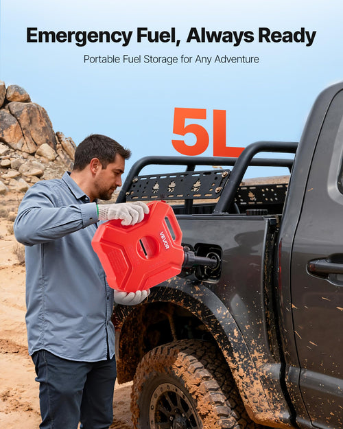 1.3 Gallon Gas Can with Spout and Lockable Bracket X8873