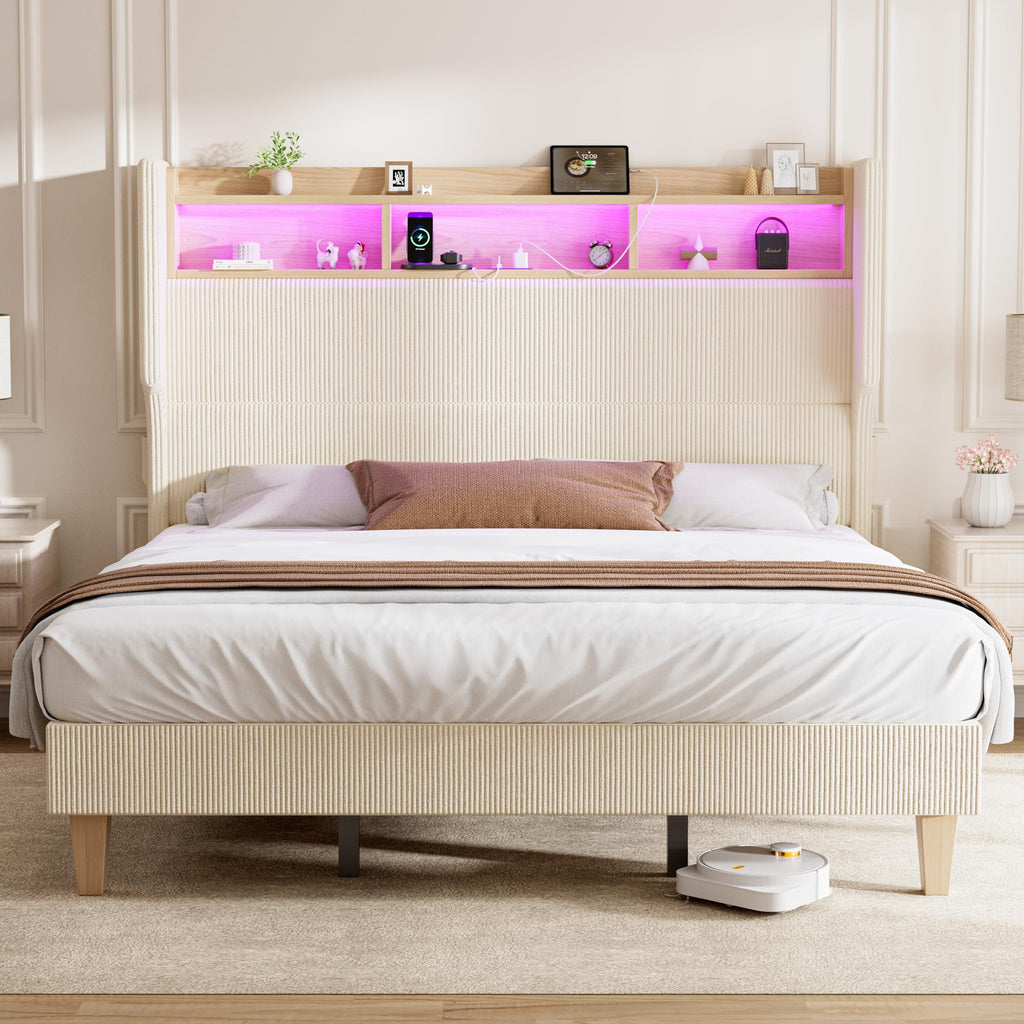 Queen Size Bed Frame with Tall Headboard P53404