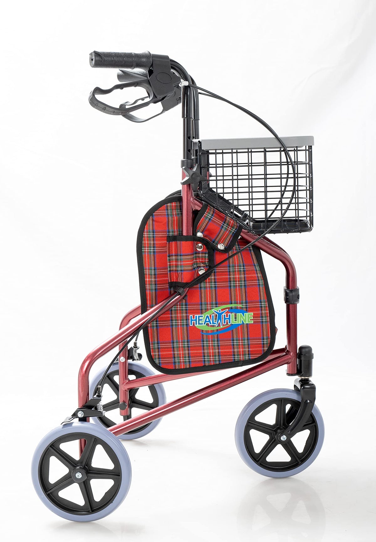 Aluminum 3 Wheels Foldable Rollator Walker with Basket L4201