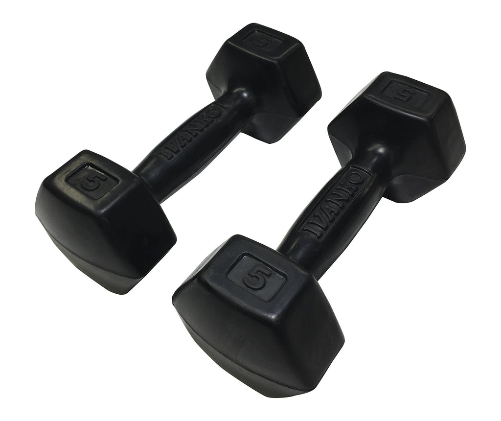 5 lbs Rubber Dumbbells Pair F641060