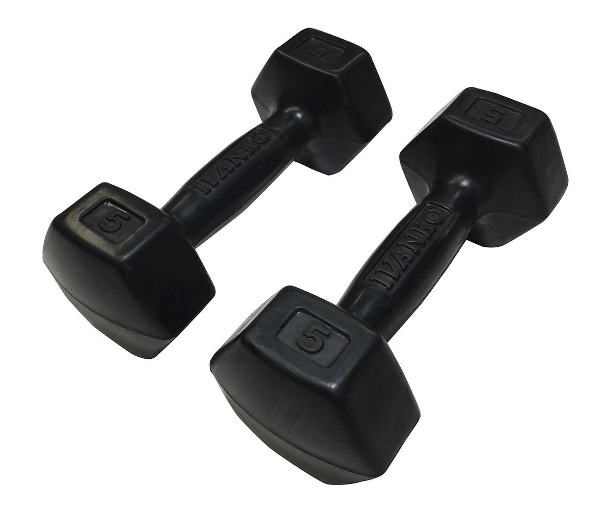 5 lbs Rubber Dumbbells Pair F641060