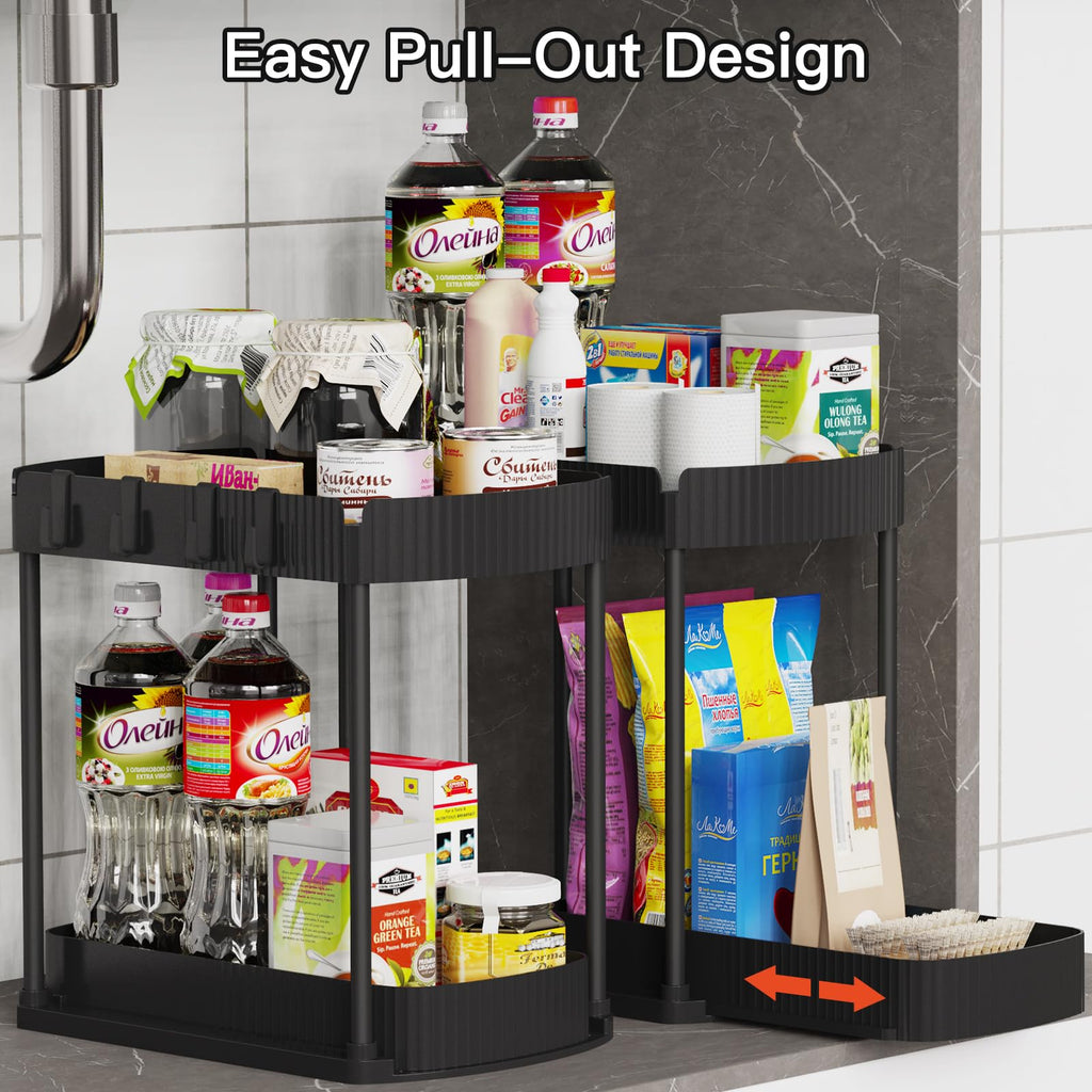 2 Packs Under Sink Pull-Out Storage Organizers W752