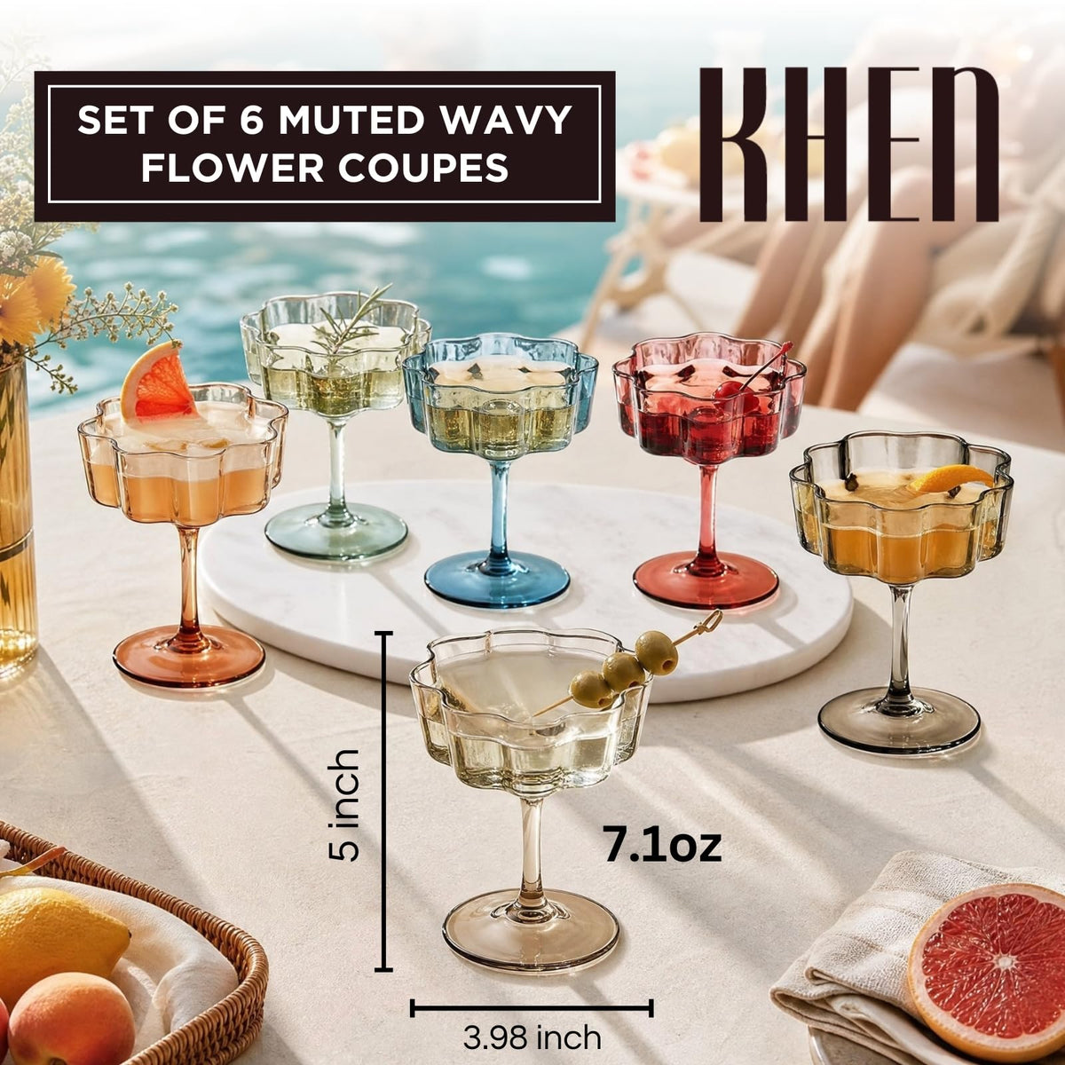 Scalloped Glass Coupes 7oz 6 Set E842098