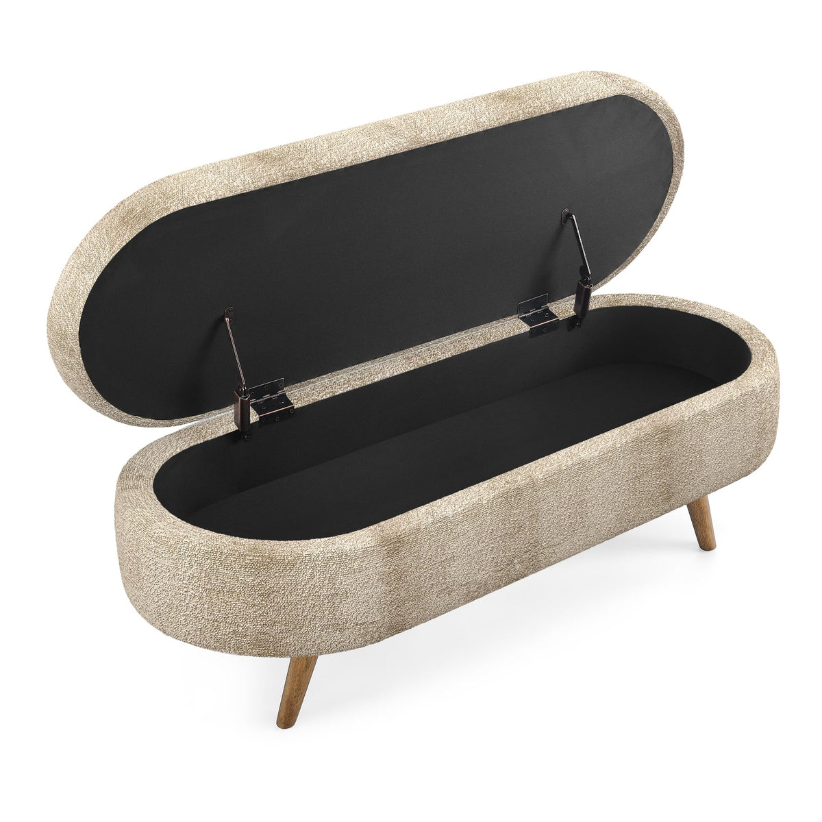 Oval Storage Bench with Rubber Wood Legs X274281