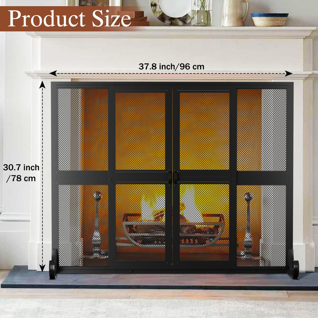 Fireplace Screen with Sliding Doors E88295