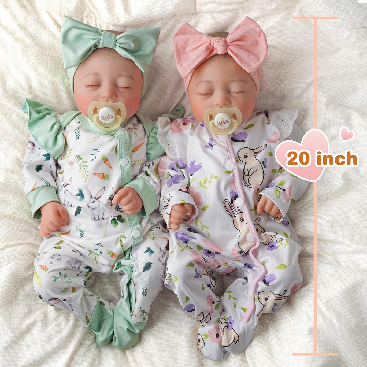 Lifelike Reborn Baby Dolls Twins 20 inch O26329