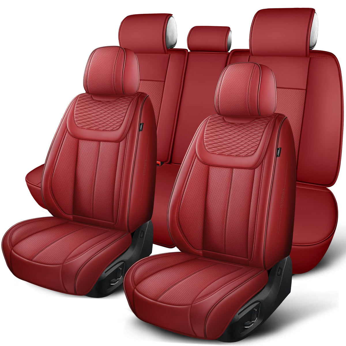 Red 5 Seat Car Seat Covers Full Set Q3417