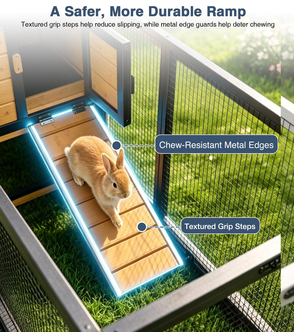 Extra Large Wooden Rabbit Hutch on Wheels R6323