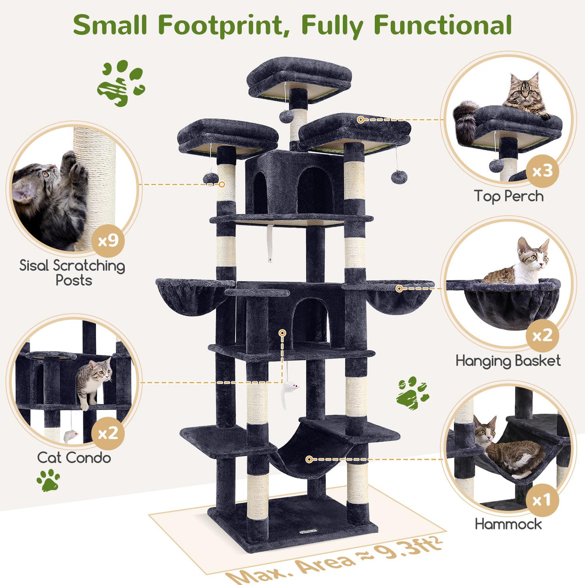 Dark Grey XXL Cat Tower T29148