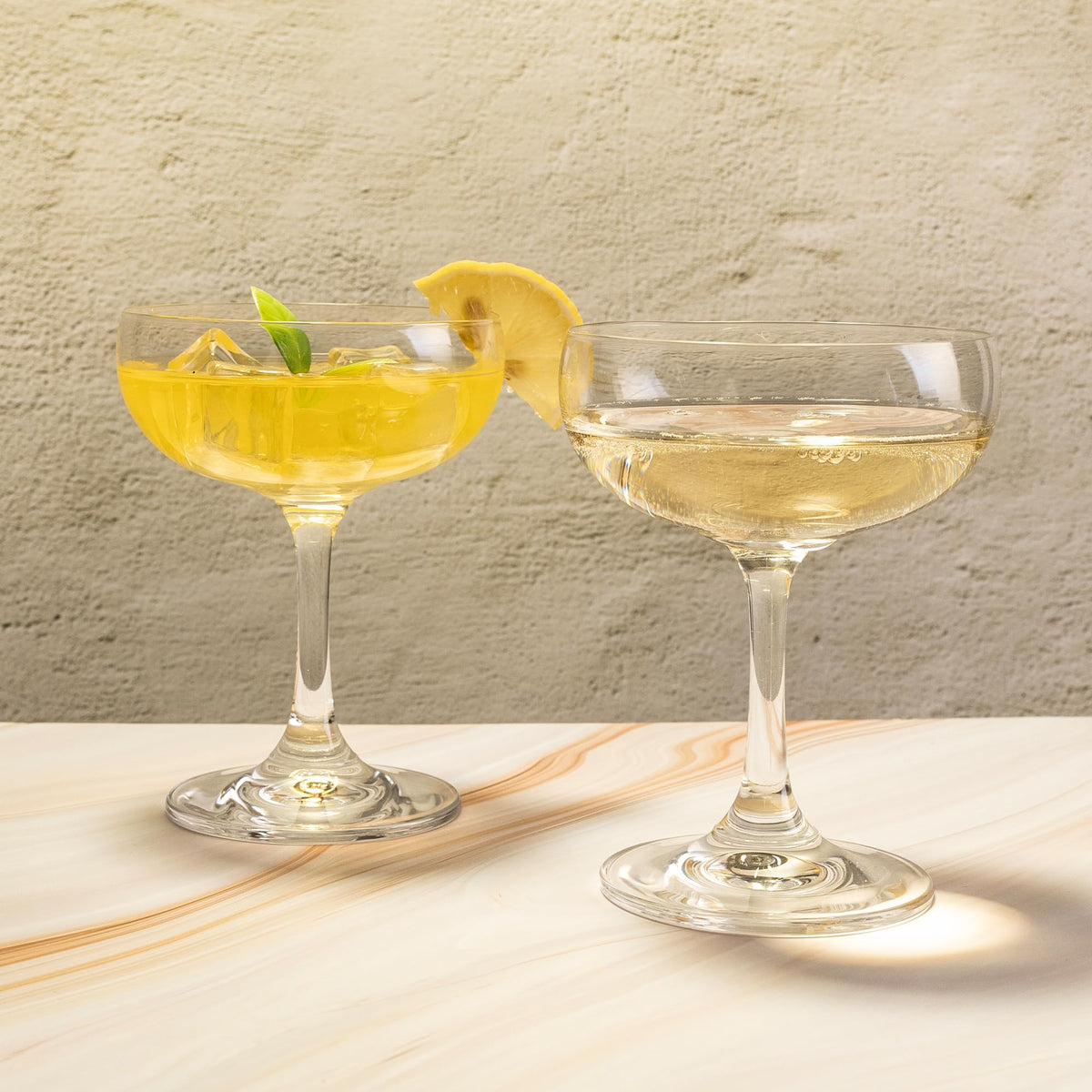7Oz Crystal Champagne Coupe Glasses Set of 12 J2018