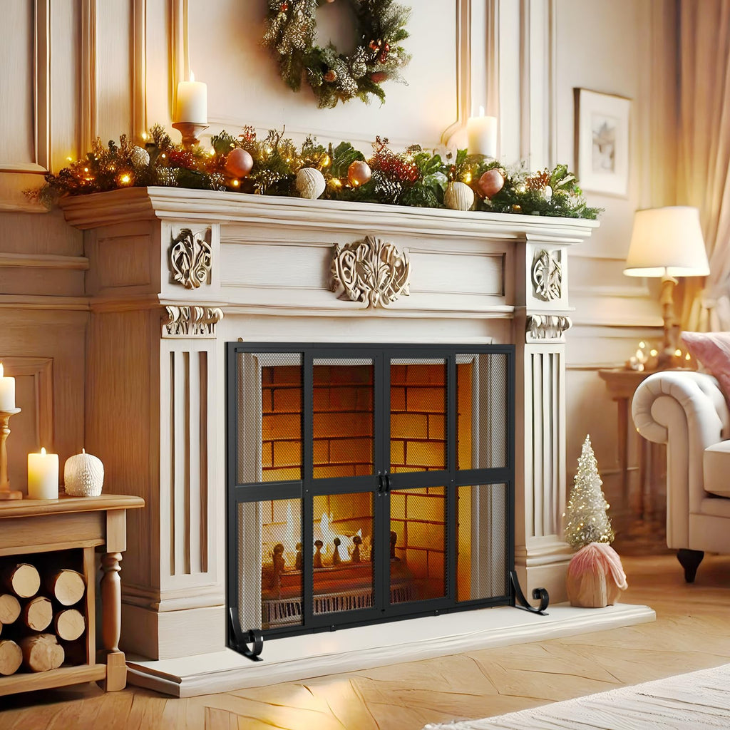 Fireplace Screen with Sliding Doors E88295