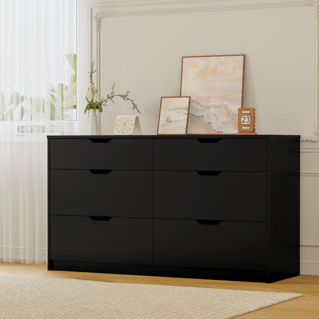 Black 6 Drawer Dresser M199