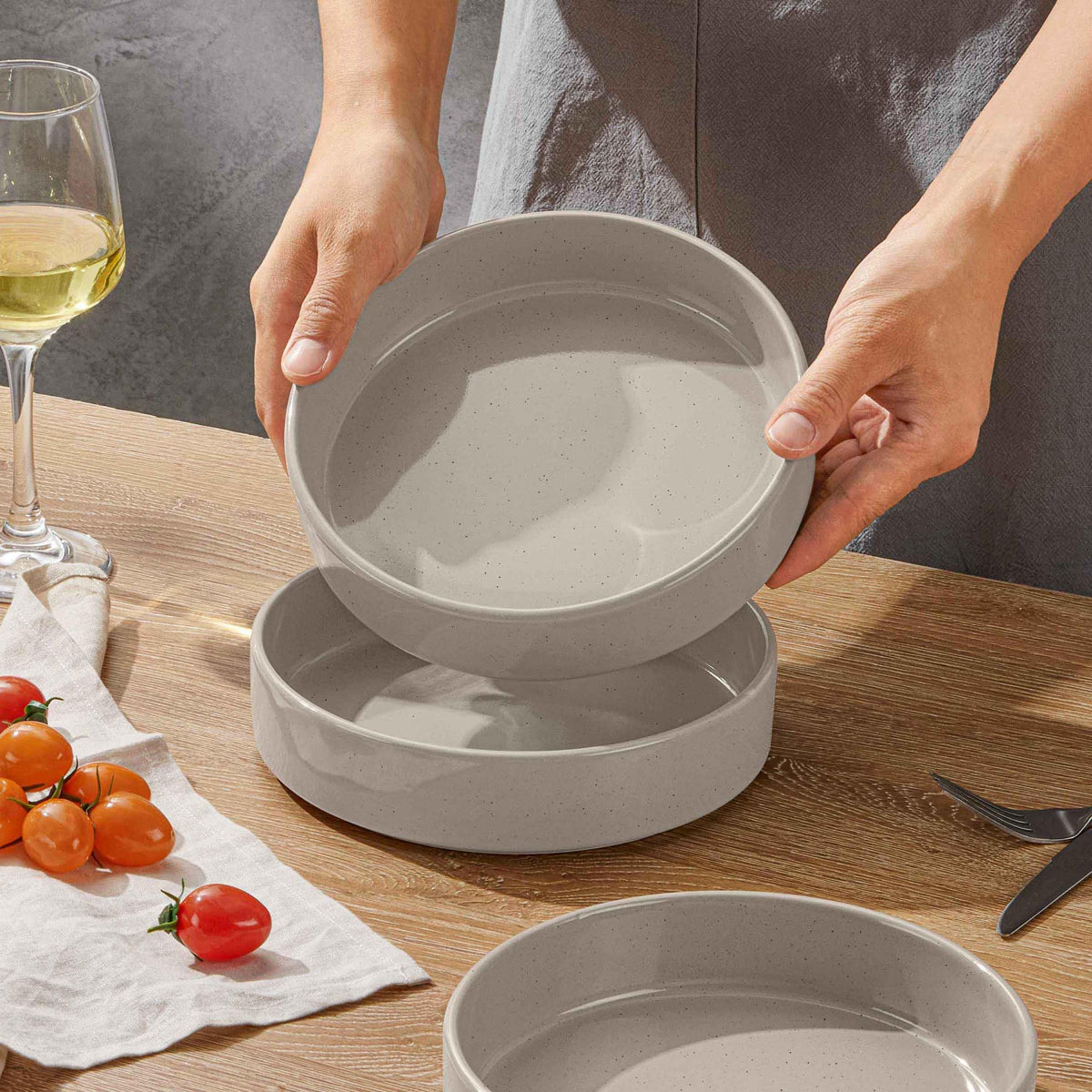 Set of 4 35oz Stoneware Pasta Bowls R53032