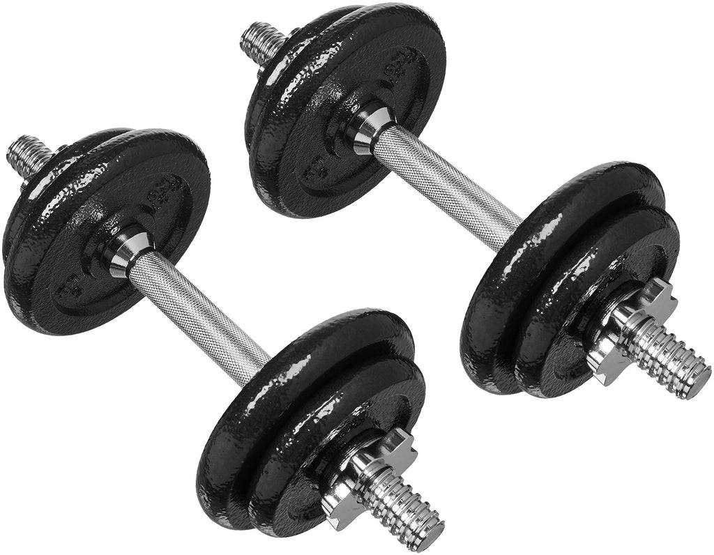 Adjustable Dumbbell Hand Weight Set with Storage Case, 38 Pounds, Black V2114