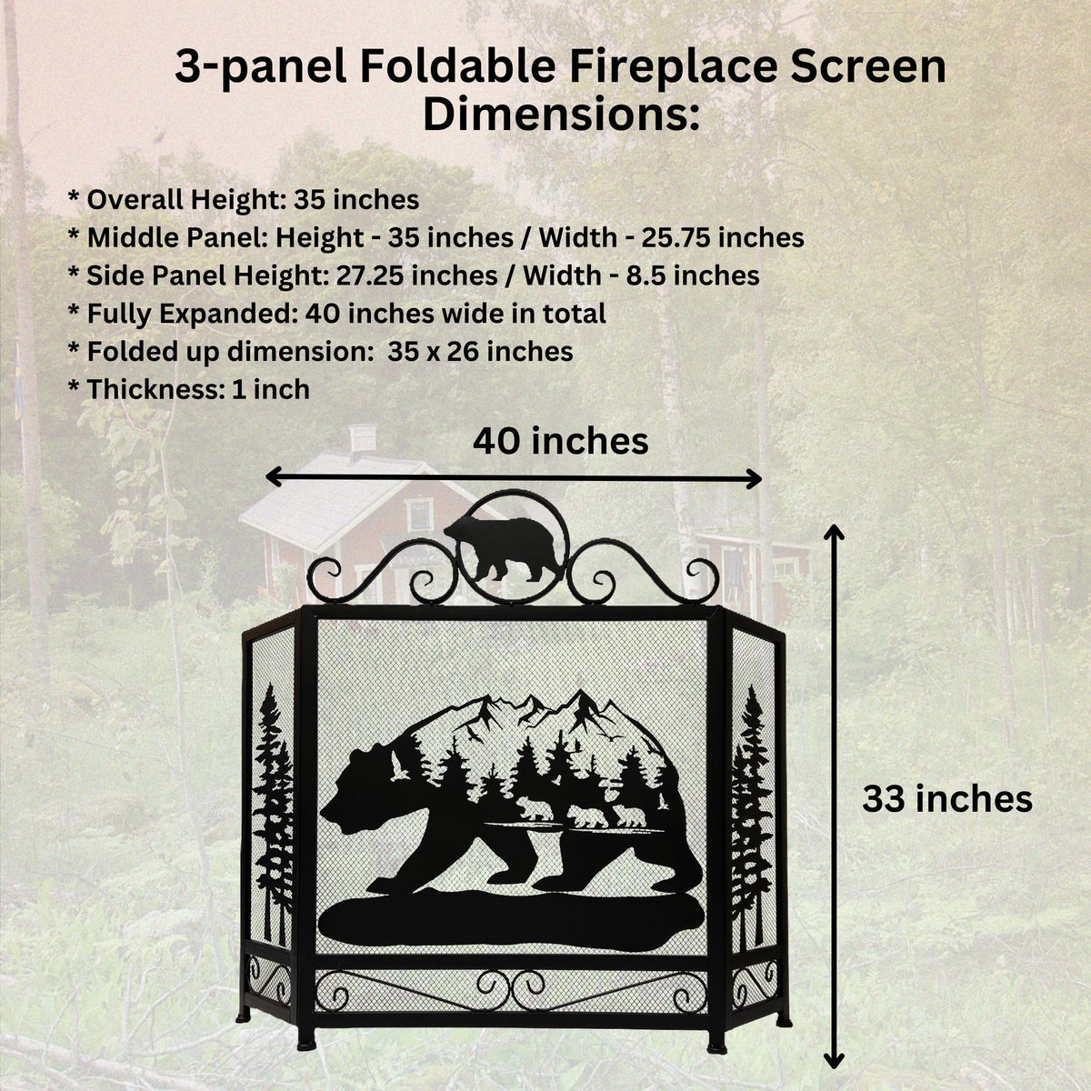 3-Panel Fireplace Screen X4838